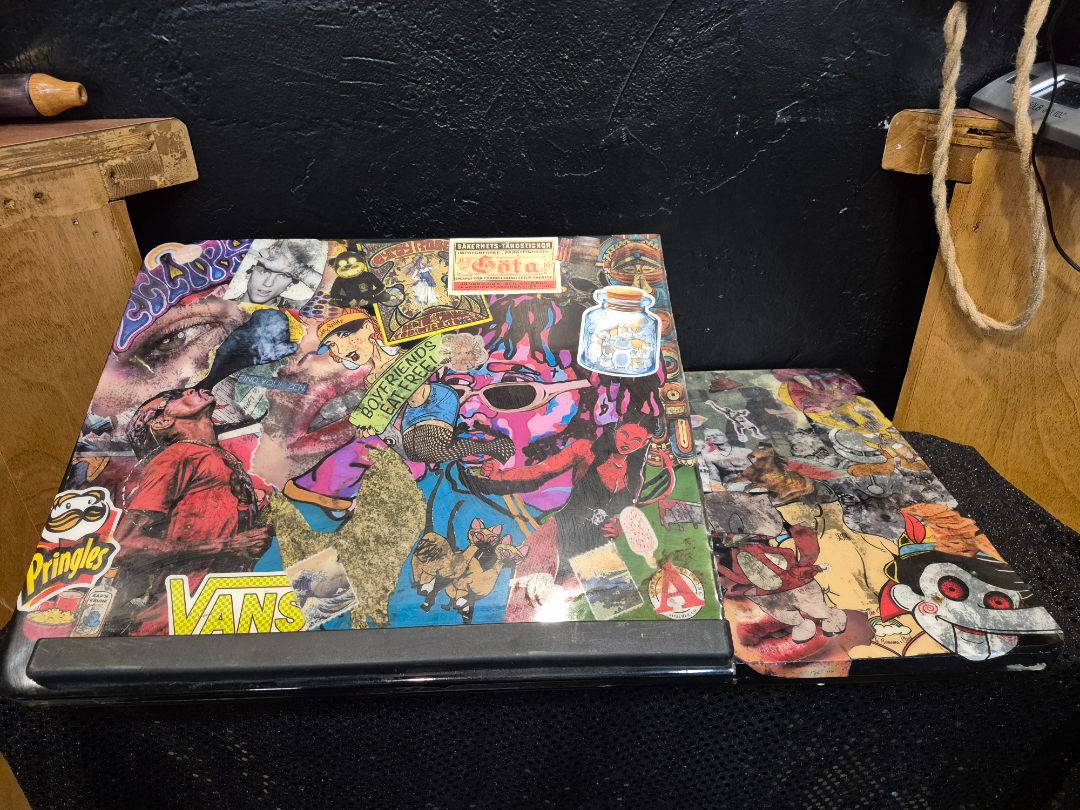 Work Stand with Resin/Epoxy and Stickers