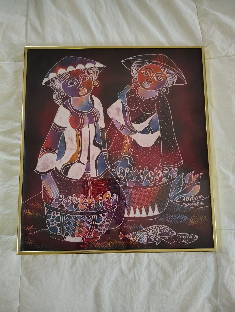 Multicolor 18" Indonesia Batik Cloth Folk Art