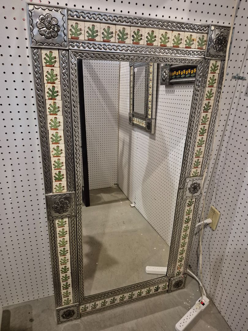 Full Length Mexican Tin Tile Mirror