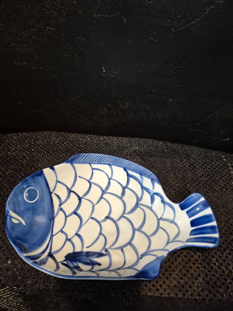 Dansk Arabesque Fish Platter Blue and White