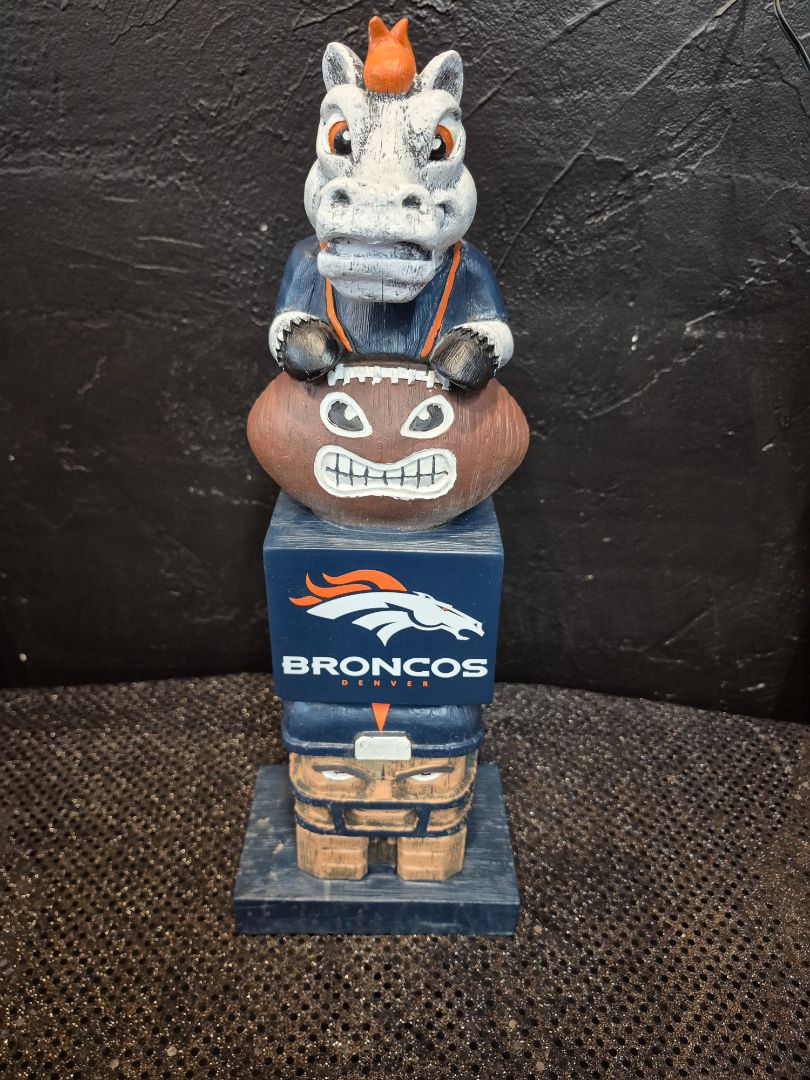 Denver Broncos Tiki Totem Pole NFL Statue