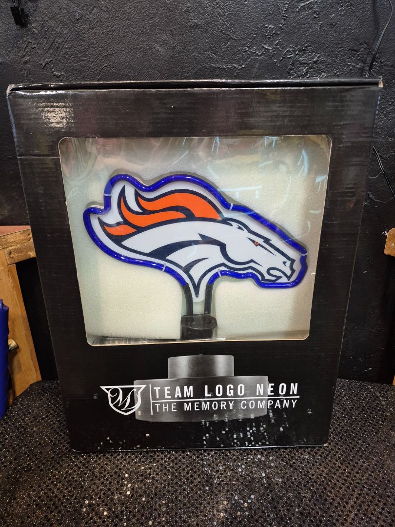 Denver Broncos Team Logo Neon