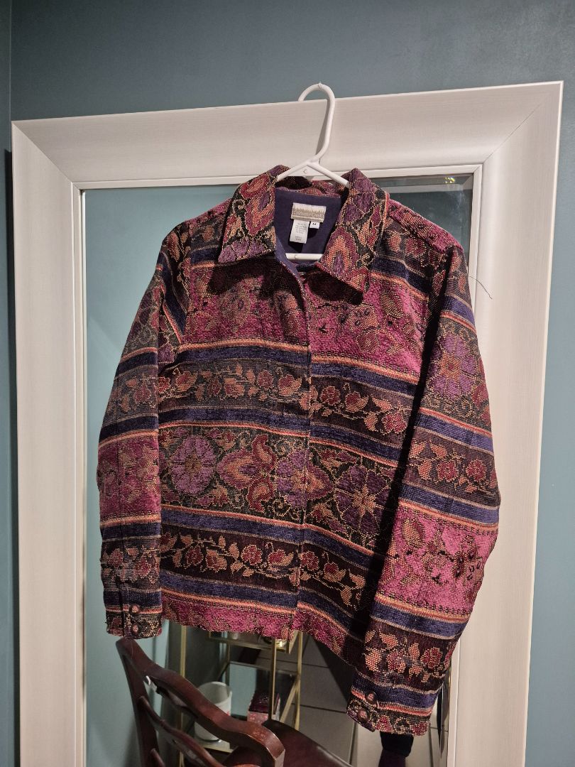 Coldwater Creek Embroidered Tapestry Jacket Sz M