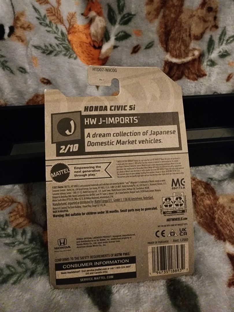 White HotWheels: Honda Civic Si