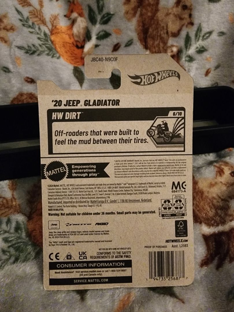 Black & Orange HotWheels: 20 Jeep Gladiator