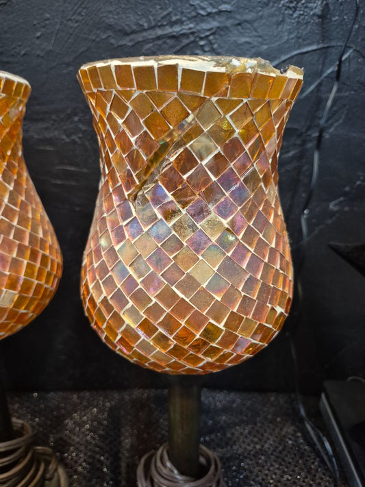 International Silver Company Mosaic Lamps set of 2 (As Is)