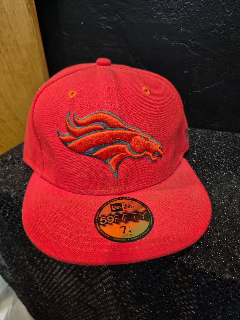 Denver Broncos New Era Lava Red Team Logo 59 Fifty 7 1/4