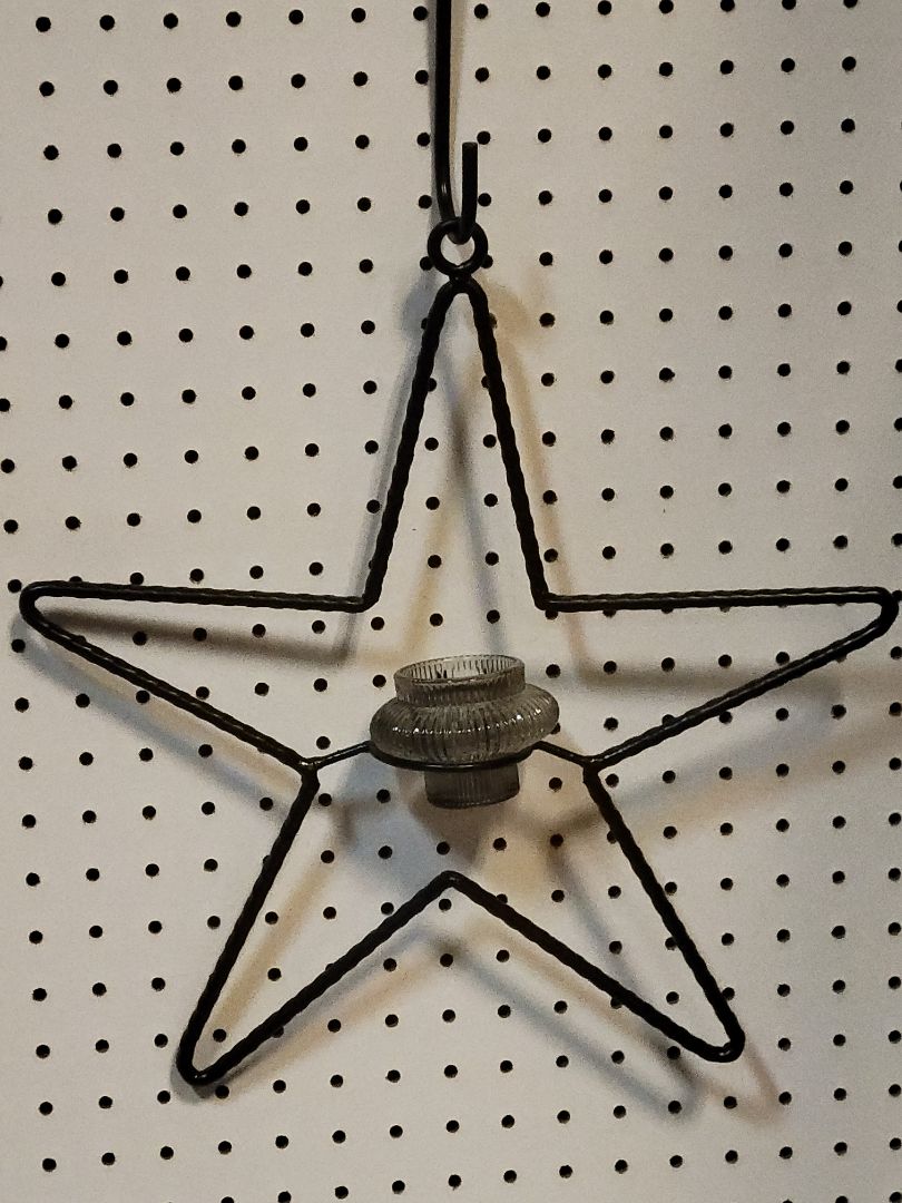 Black Hanging Candle Holders, 39" total Length, 15" Star