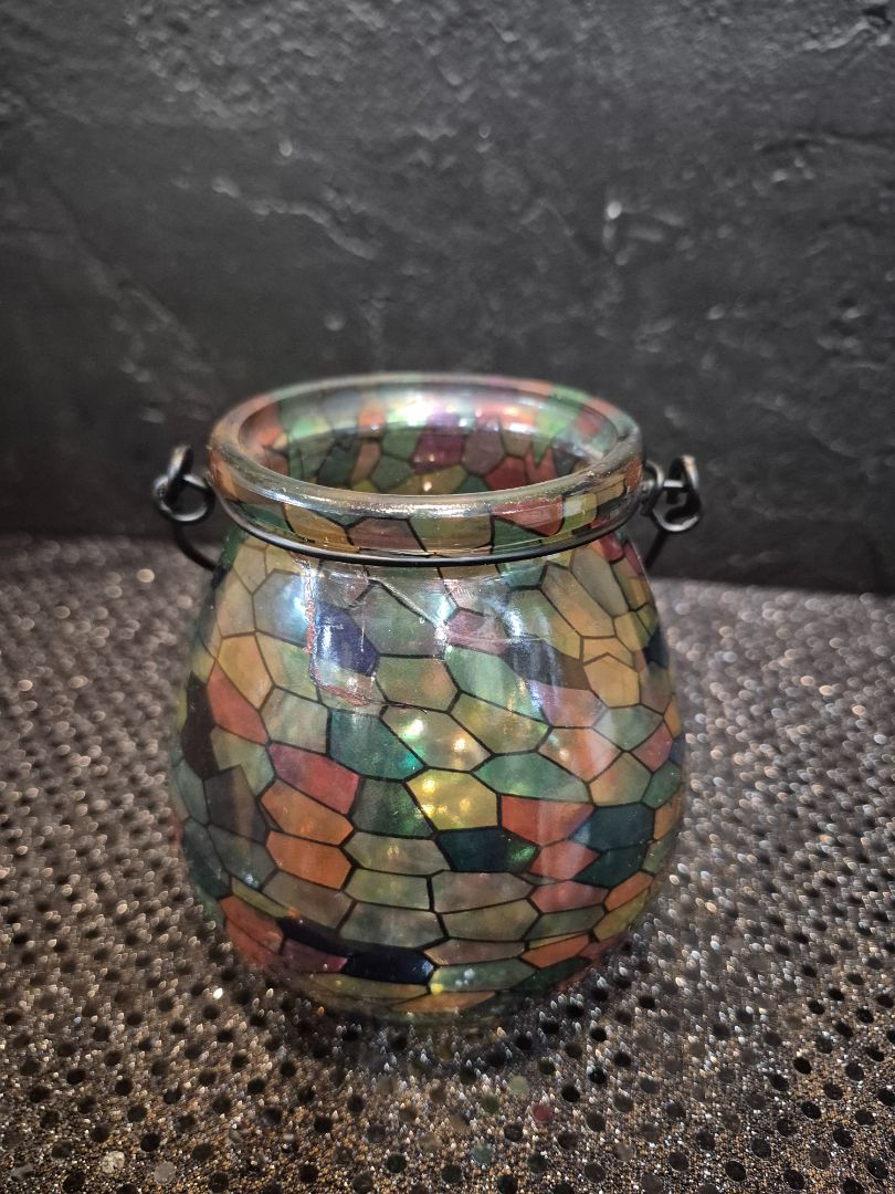Evergreen Murano style Glass Hanging Basket