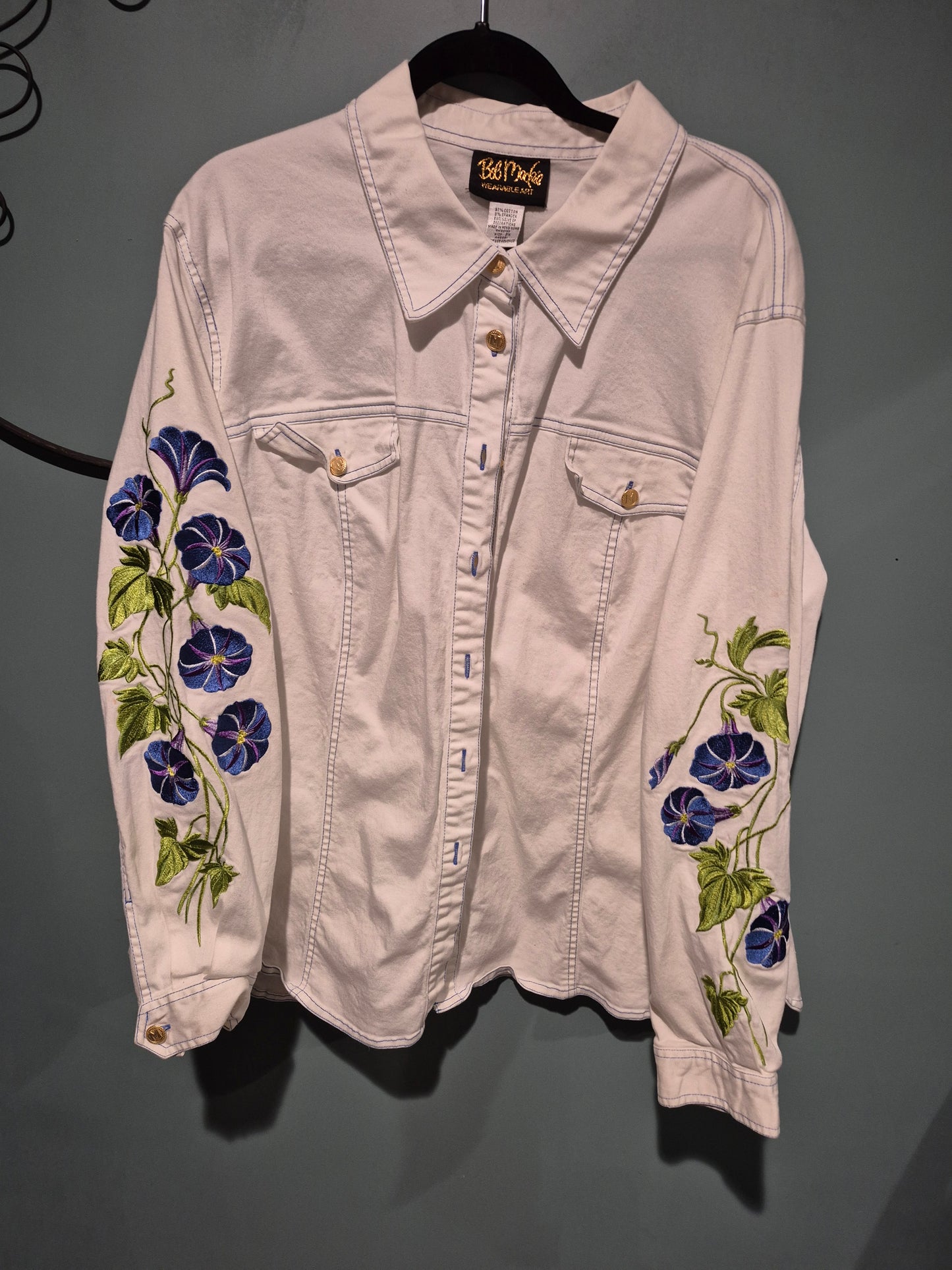 Vintage 80's Bob Mackie Embroidered Shirt