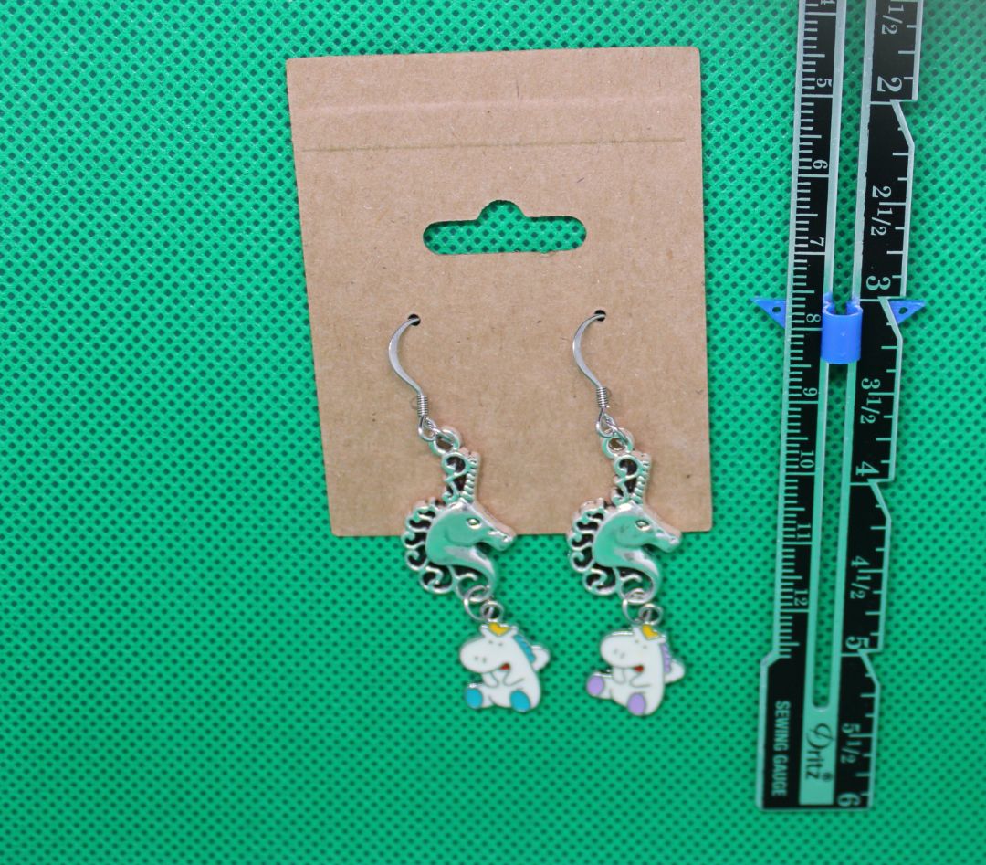 Double Unicorn Dangle Earrings