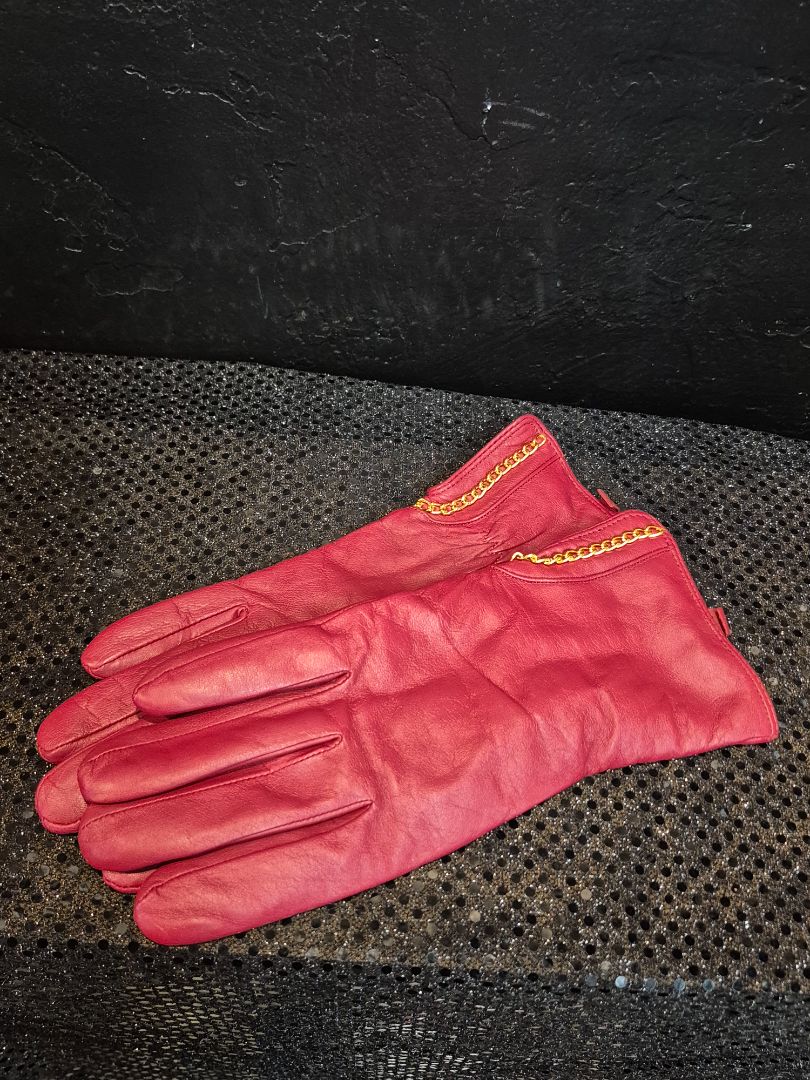 Red Leather size Medium gloves