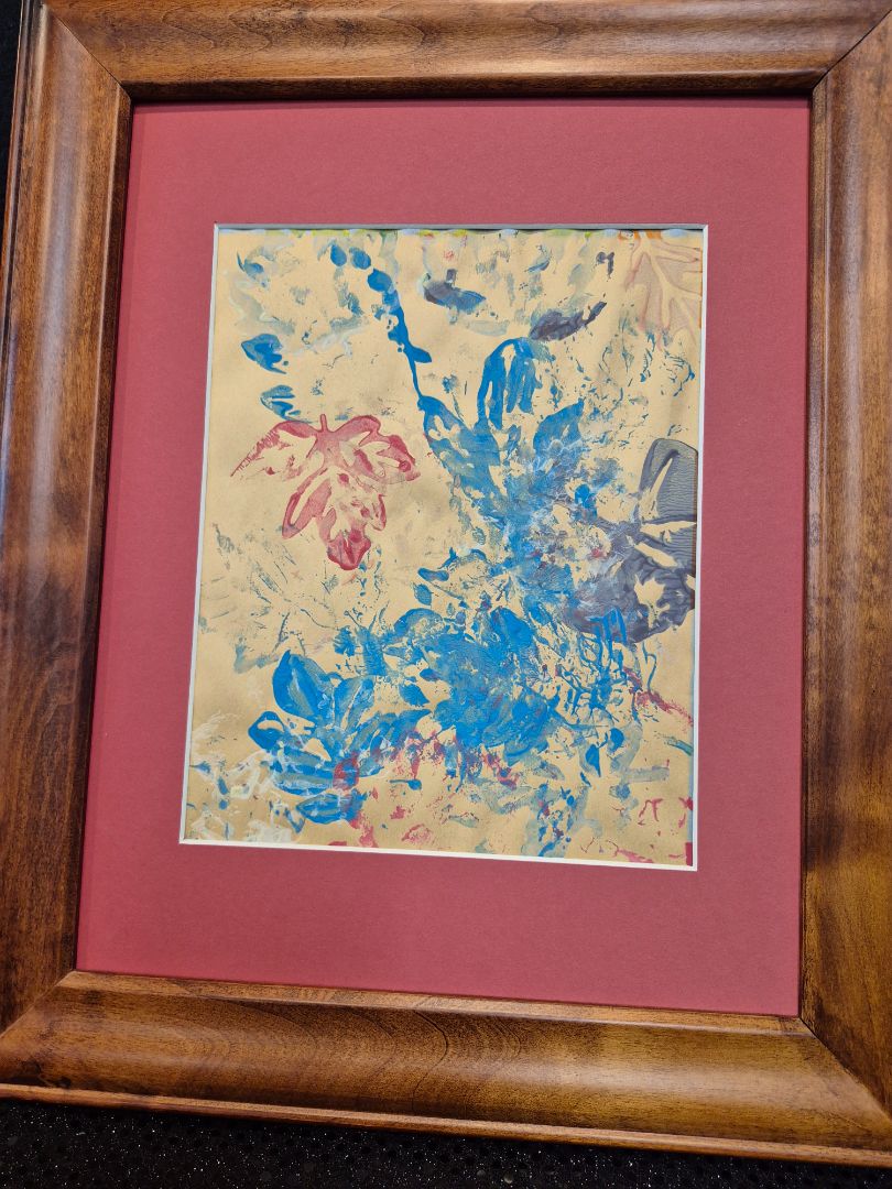 Abstract Art in Wood frame (as is no glass)