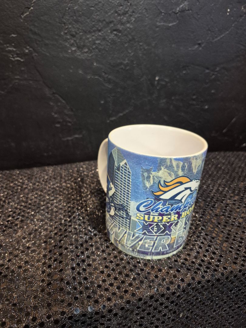 Vintage 1998 Super bowl Coffee Cup Denver Broncos