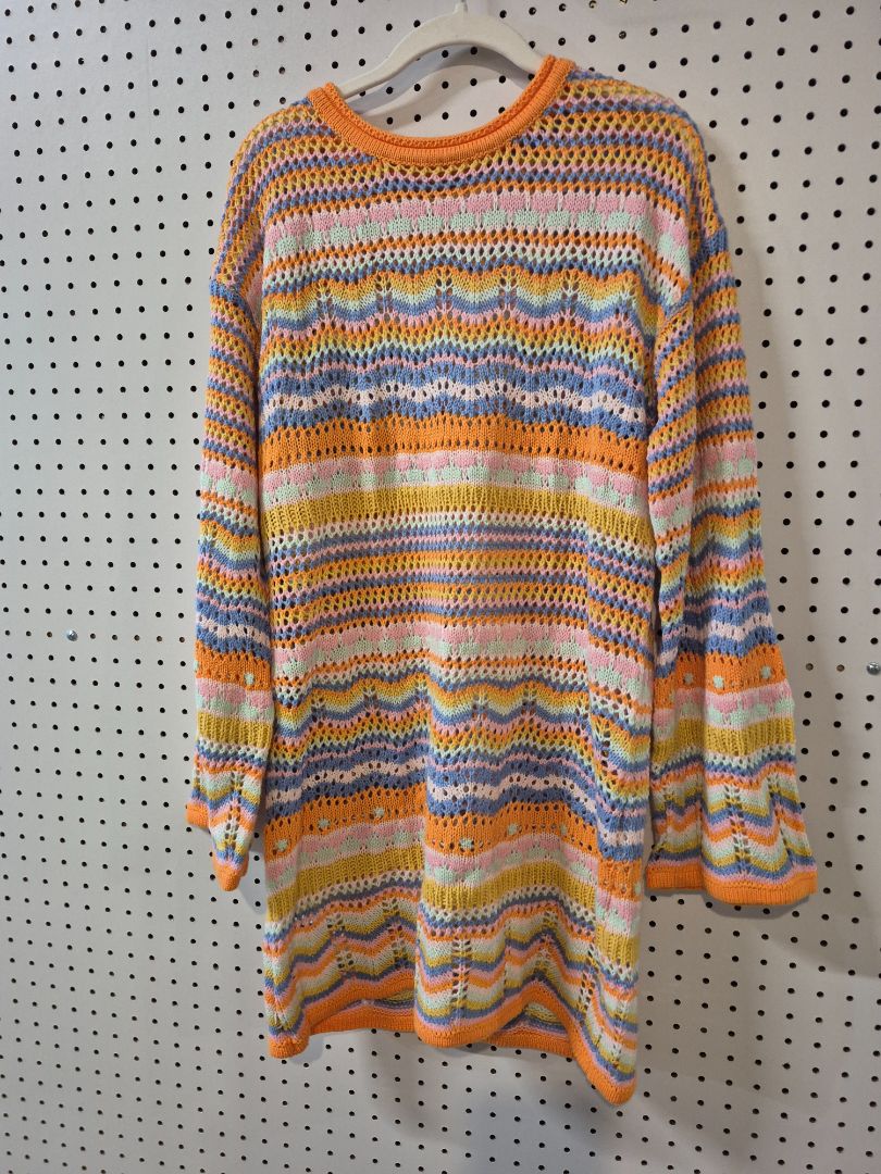 Crochet Knit Dress Lightweight Boho Hippie