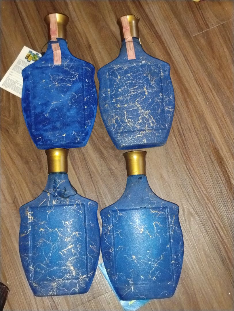 Blue and Gold Velvet/ Felt Jim Beam Jim Beam Collectors Decanters