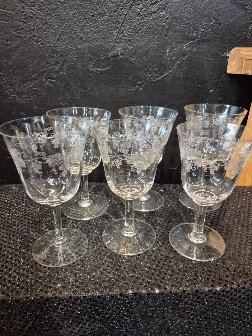 Vintage Fostoria Crystal Goblets set of 6