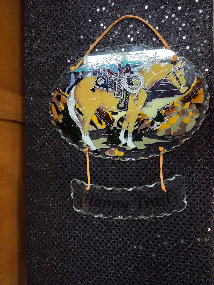 Home Decor Happy Trails Glass Suncatcher