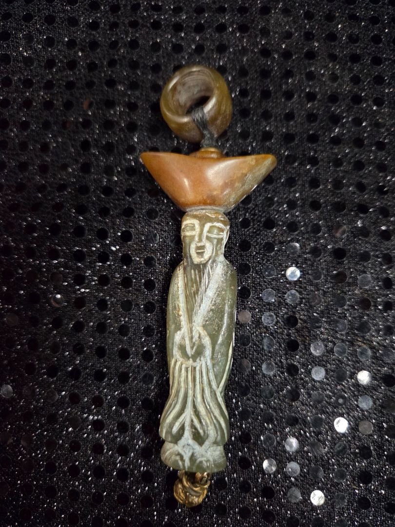 Vintage Real Jade Carved Pendant