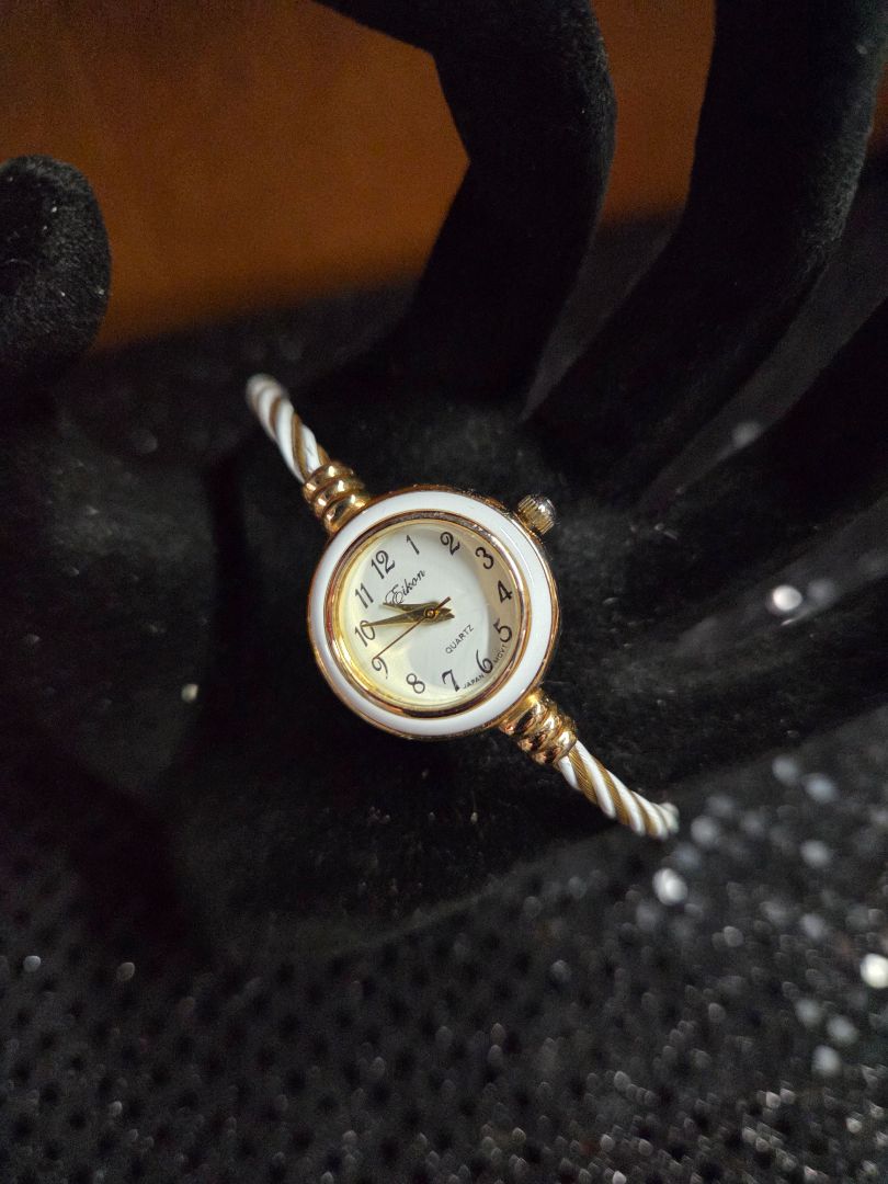 Watch Quartz Bleckon Twisted Cuff Bangle watch 2 tone