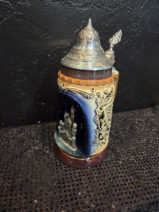 Vintage 3D Ceramic German Beer Stein made by King Neuschwanstein Castle