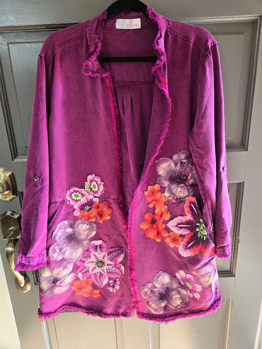 Duster-plum collage w bird