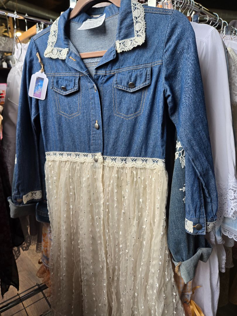 Dress denim and lace