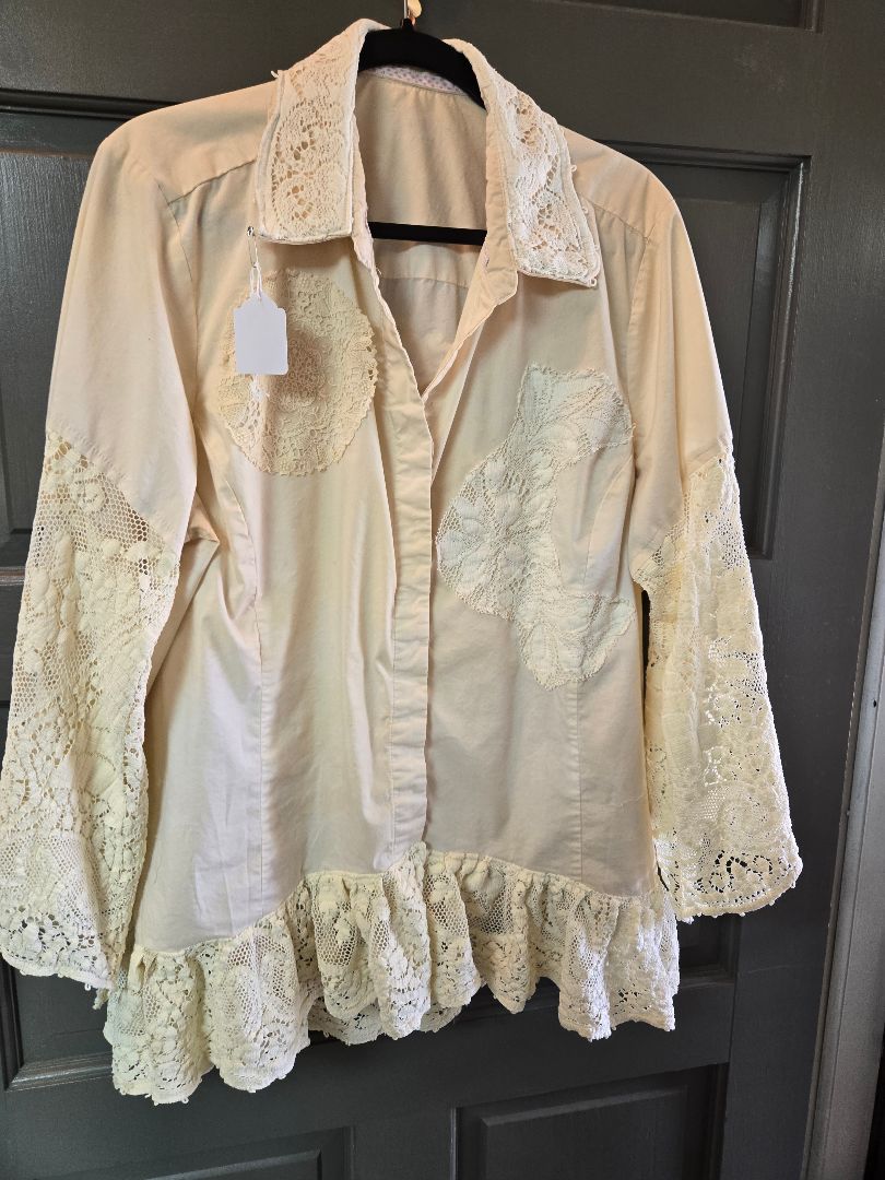 Shirt cream lace