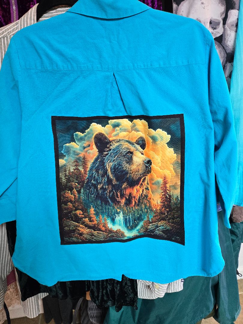 shirt teal w bear