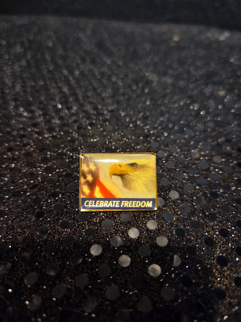 Celebrate Freedom Patriotic lapel pin