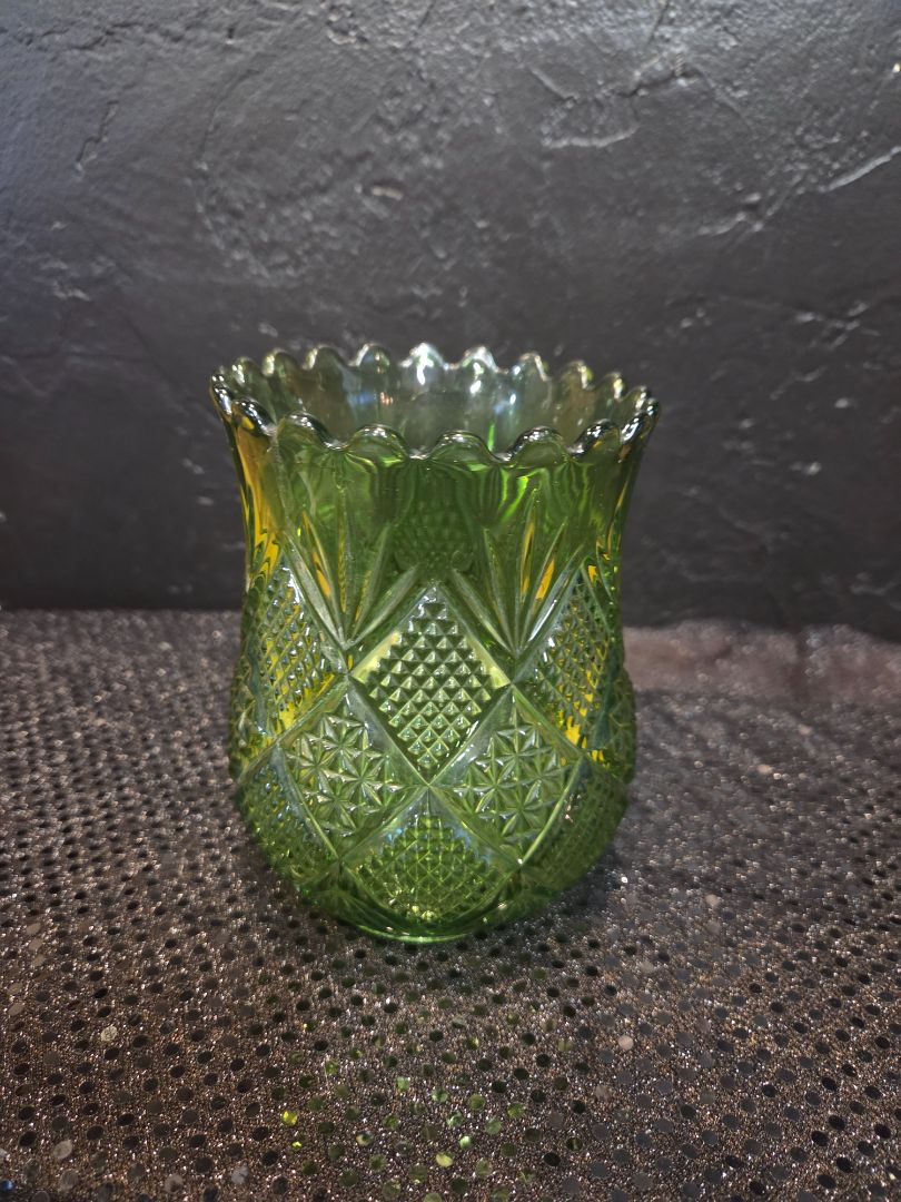 Vintage EAPG Green Teutonic bowl