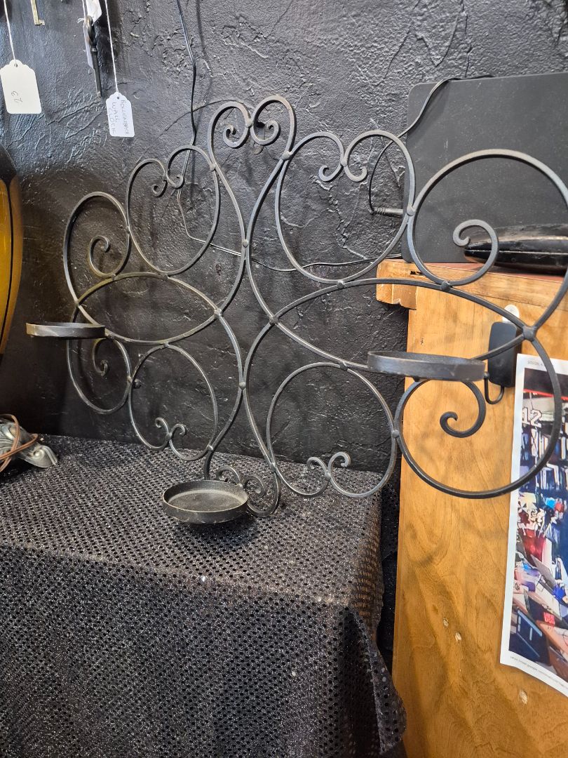 Wrought Iron Pillar Candle wall Hanger