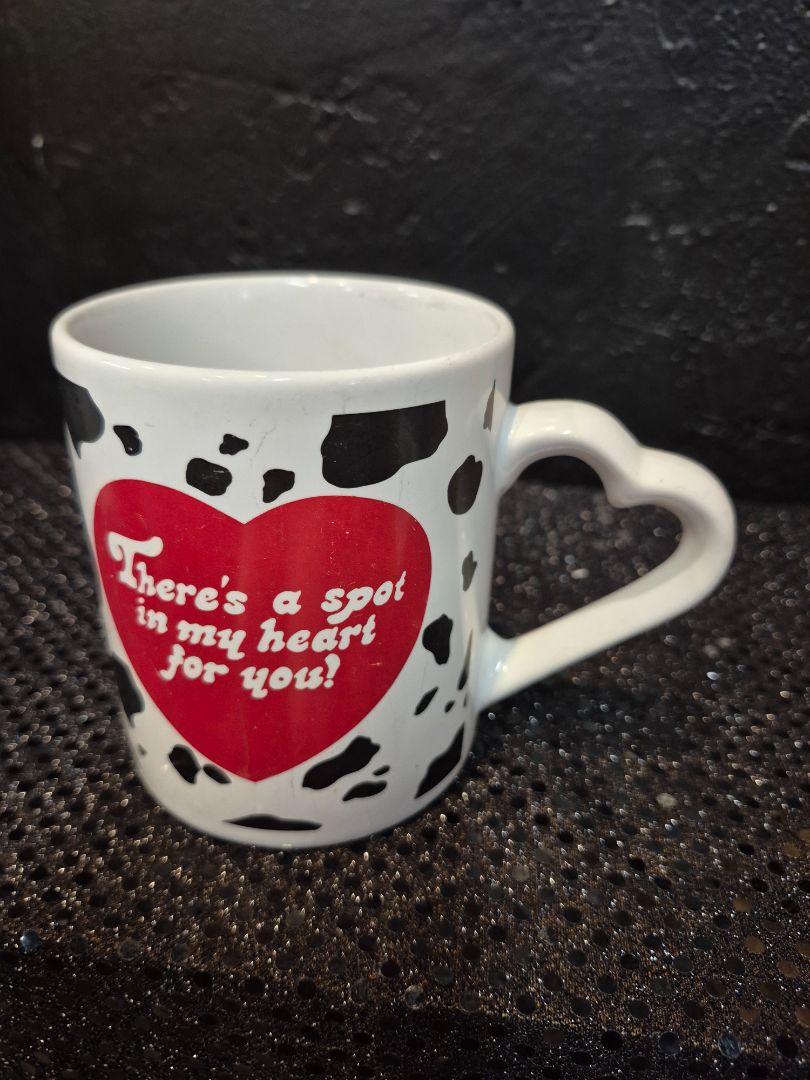 Vintage Spotted Heart Mug