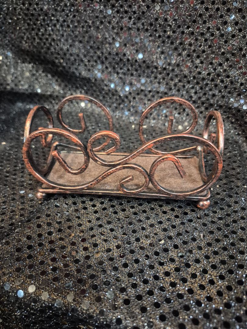 Thristystone Bronze Tone Scroll Upright Coaster Holder