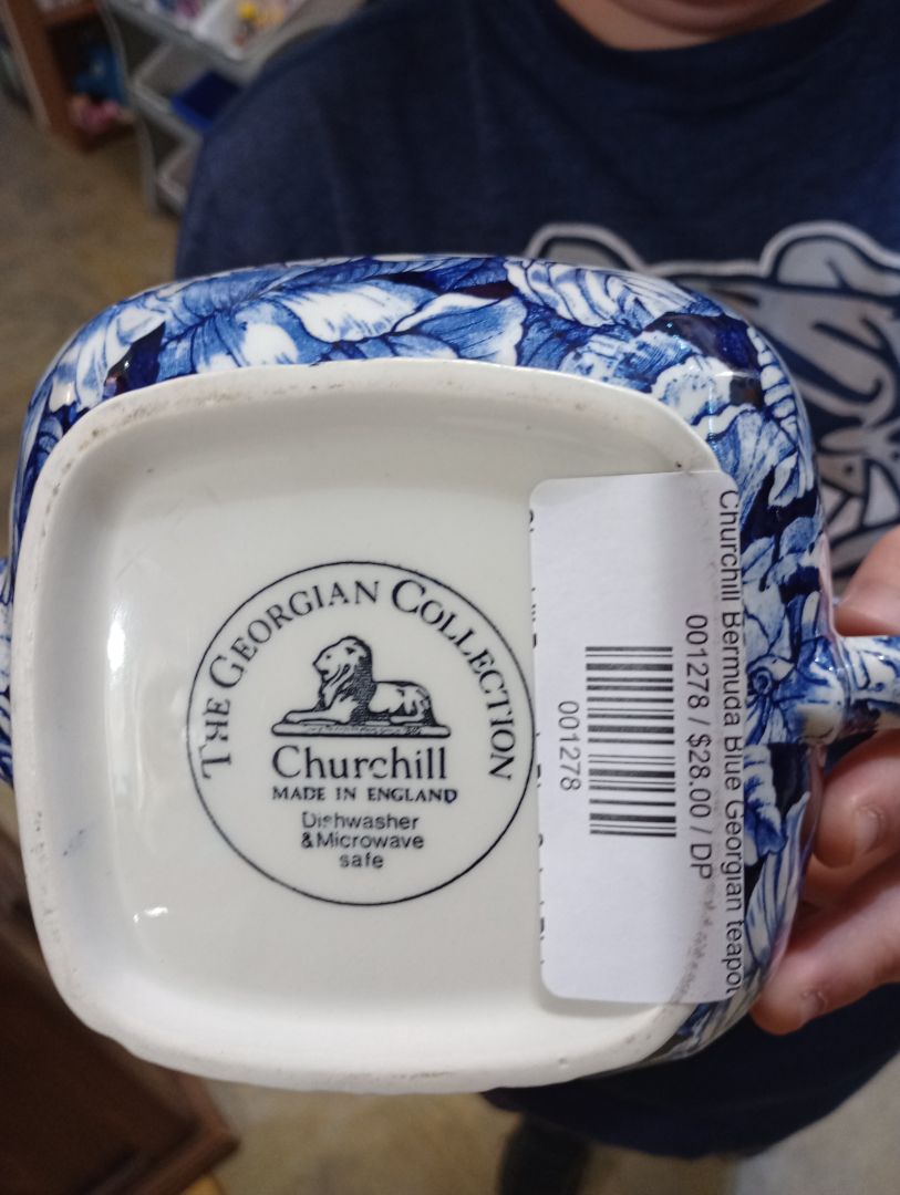 Churchill Bermuda Blue Georgian teapot