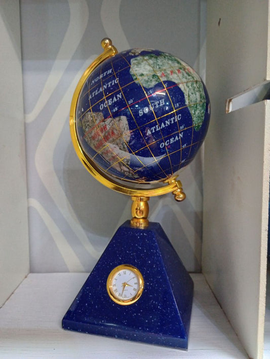 Blue Stone Globe Clock