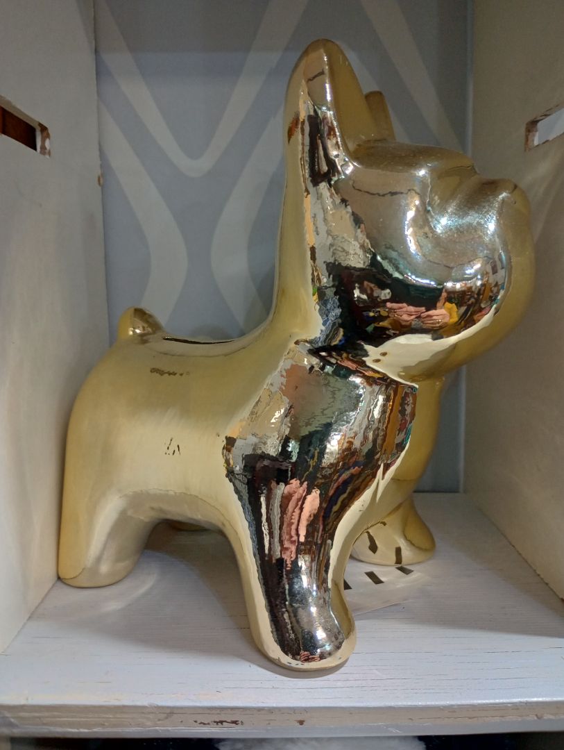 Gold Pup Piggy bank