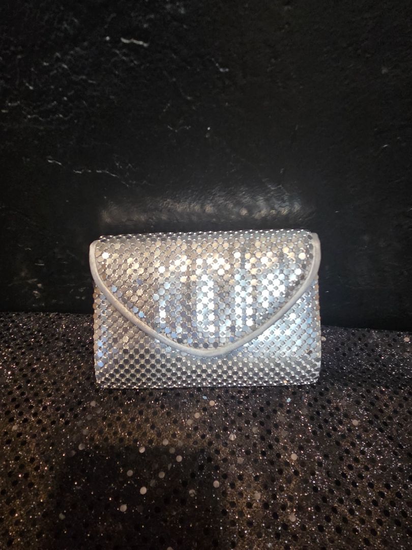 Vintage Silver metallic Clutch/Handbag