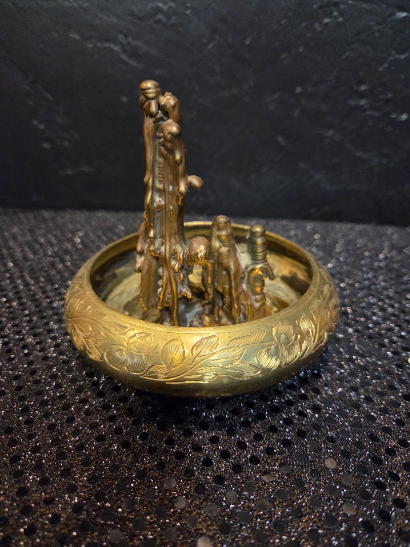 Brass Bowl with Brass dripped Brass