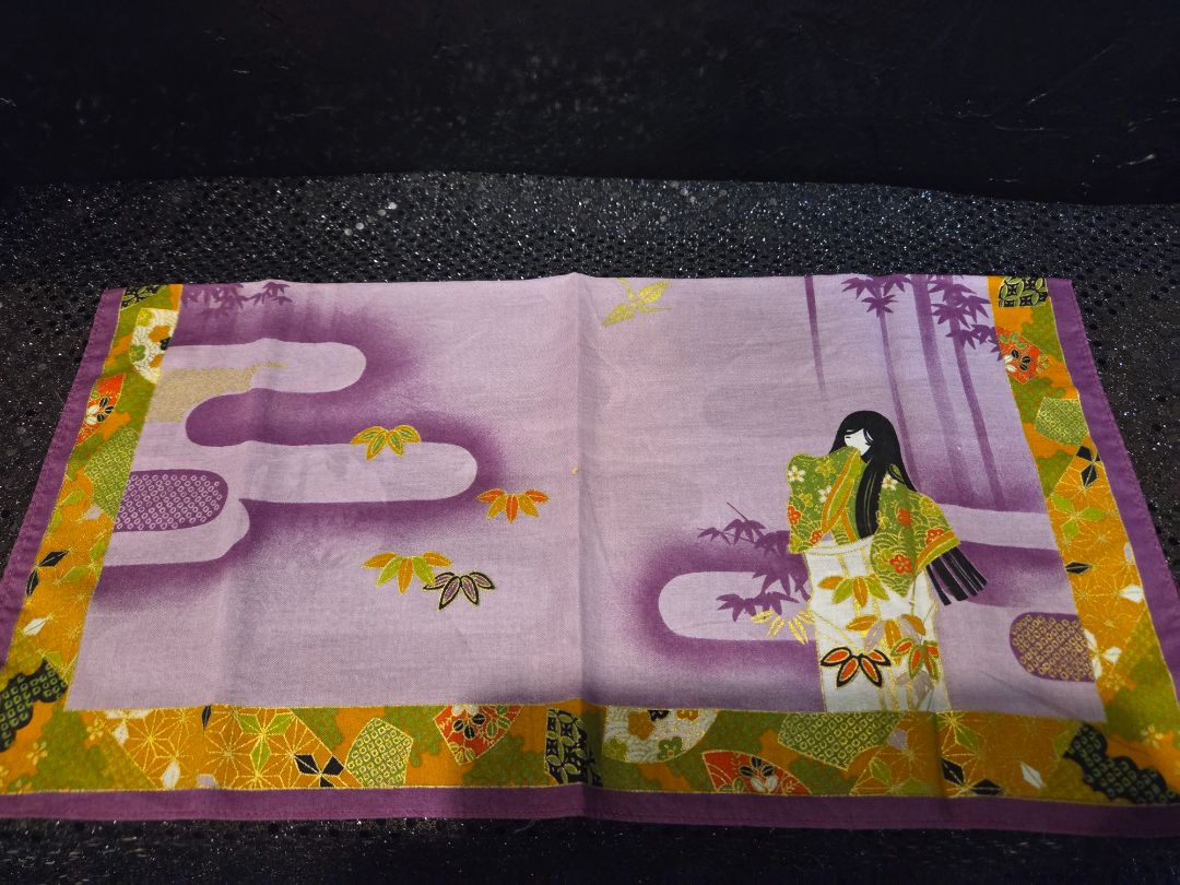 Vintage Purple Japanese Silk Scarf