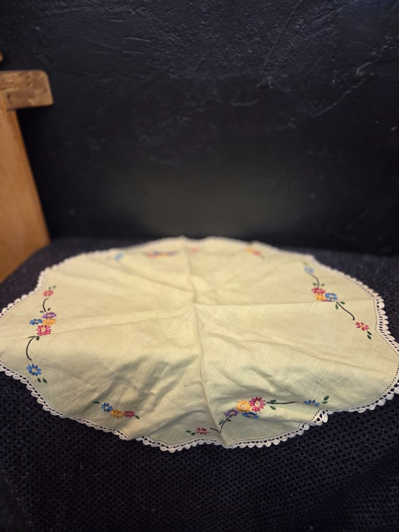 Vintage Hand Embroidered Doily