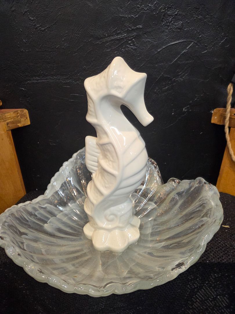 Repurposed Bowl and Ceramic Seashorse