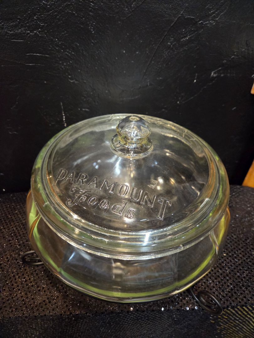 Vintage Paramount Foods Bowl with lid and Stand