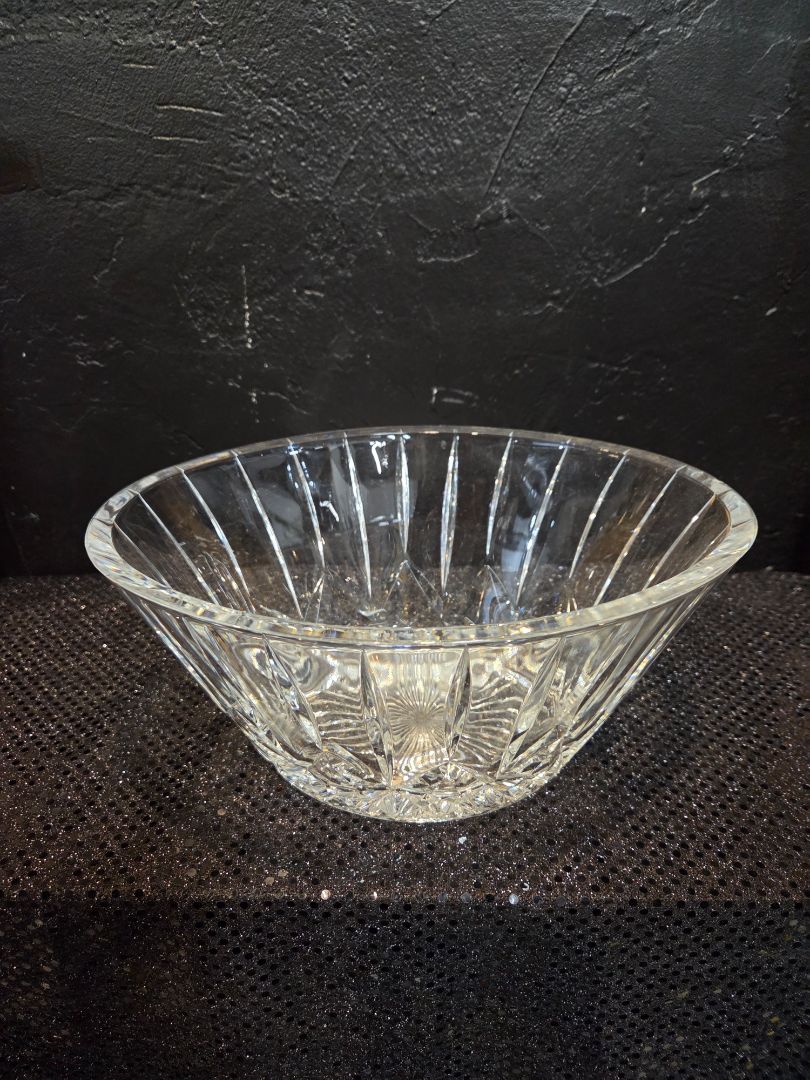 St. George Lead Crystal Clear Glass Large Oval Bowl