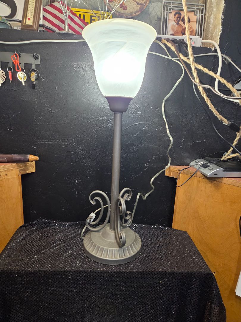 Brass Lamp with Frosted light cover