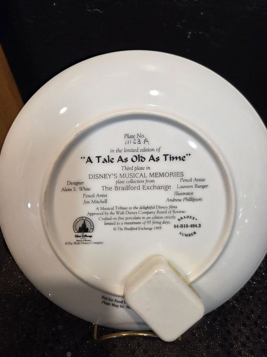 Bradford A Tale as Old as Time Beauty and the Beast Musical Plate