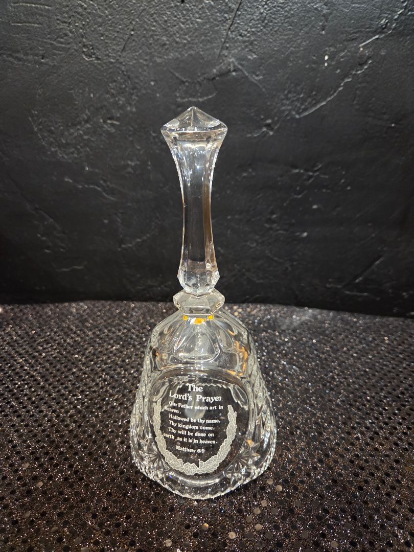 Vintage Lead Crystal Bell "The Lords Prayer"