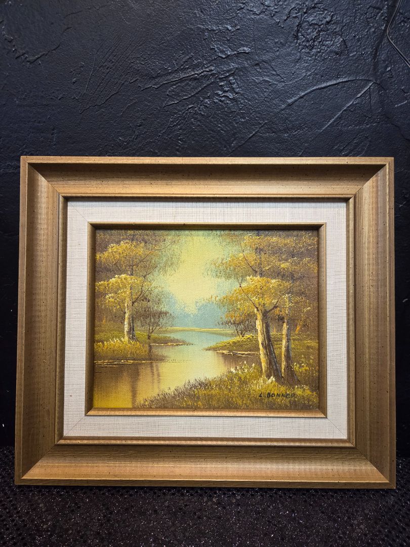 Vintage Framed Oil Painting L.Bonner Autumn Landscape