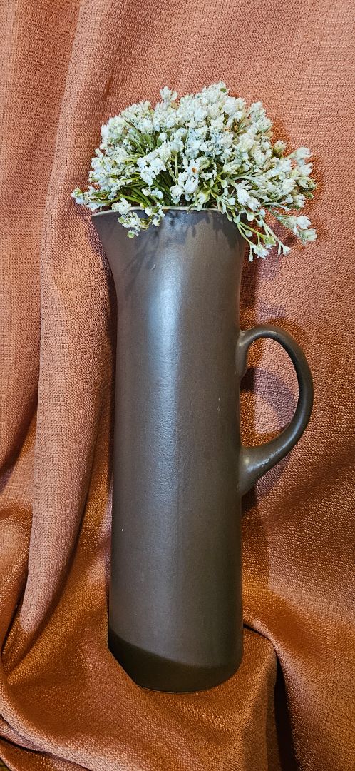 MISC brown pitcher, 12.75 inches tall x 4 in wide