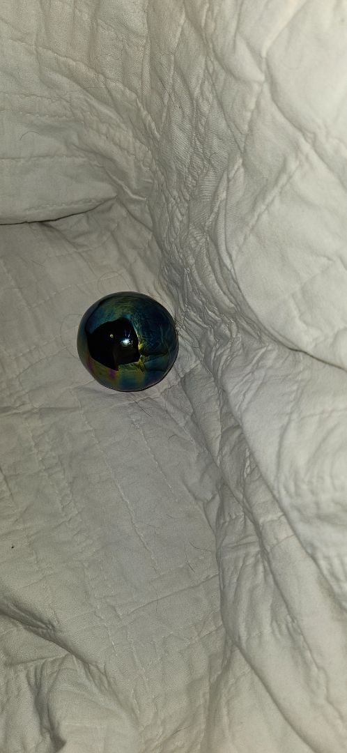 IRIDESCENT Glass orb, 3 x 4 in
